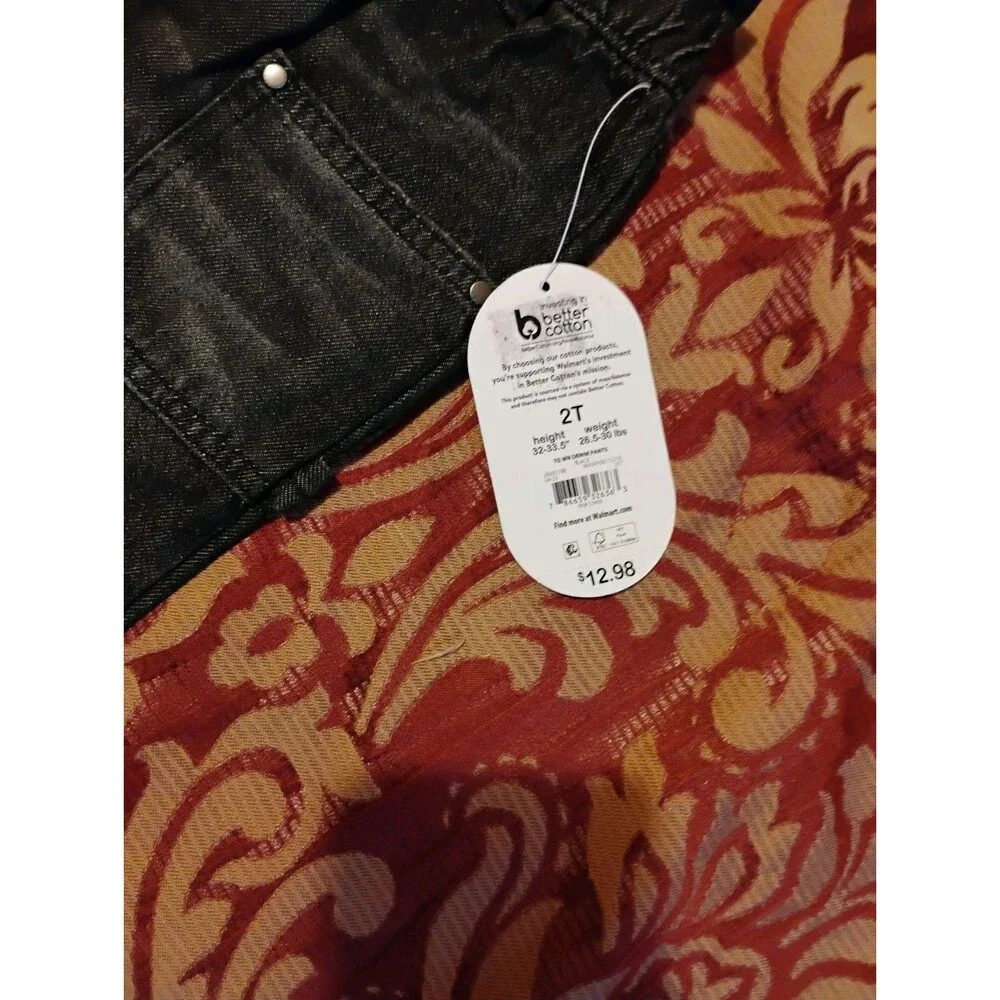 Wonder Nation Toddler Boys Jeans Size 2t Black Zip Snap Elastic Waist